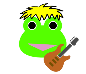 【カエルのイラスト】カエルのギタリスト