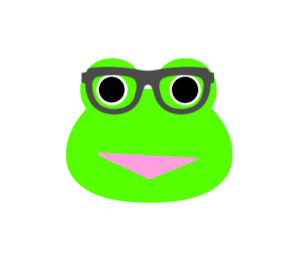 【カエルのイラスト】メガネをかけたカエル